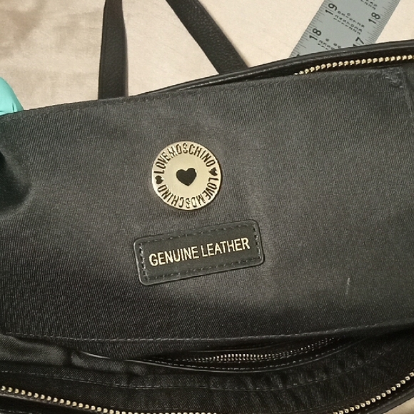 Black Leather Moschino Studded shoulder Handbag - Picture 6 of 8